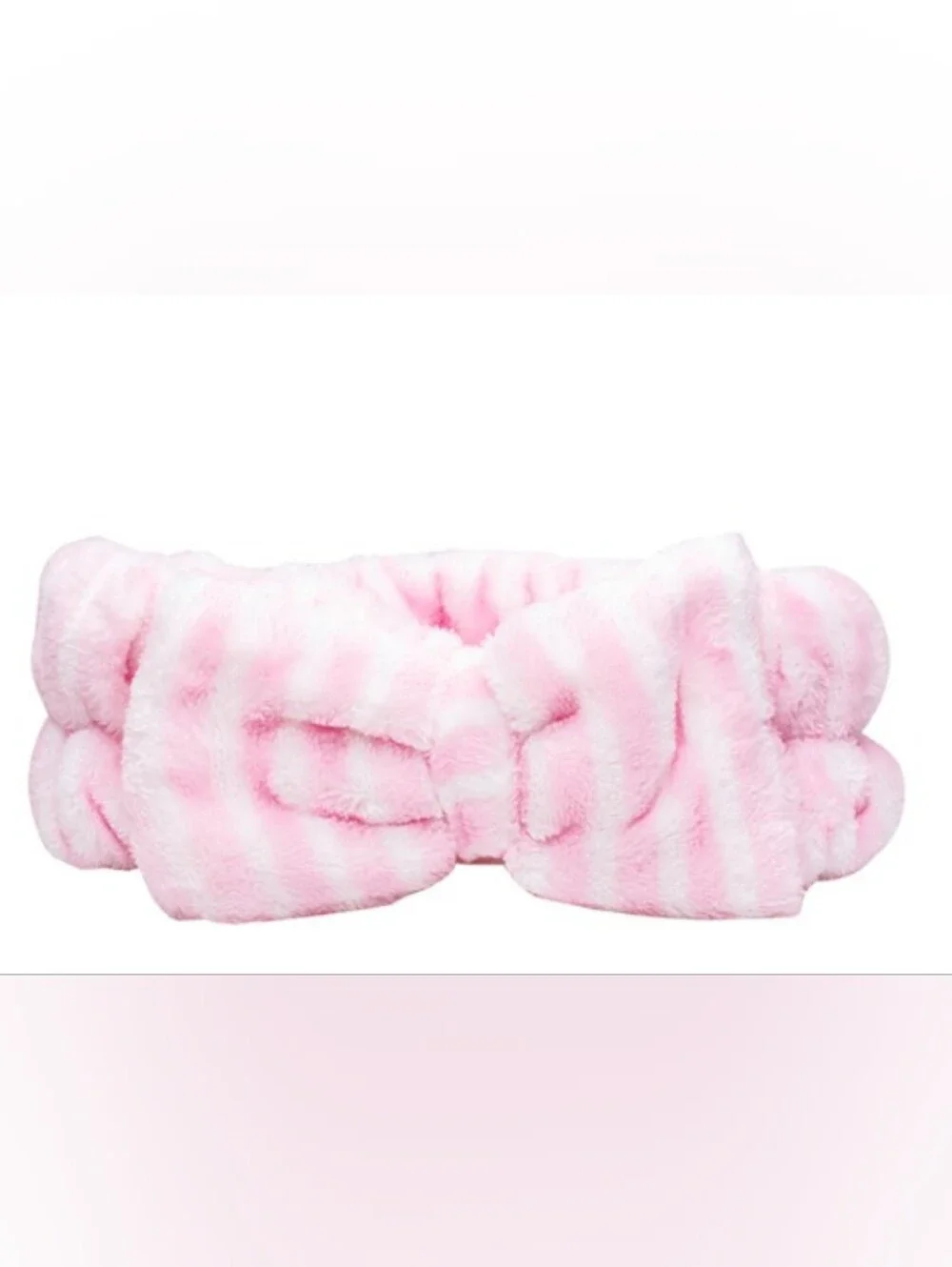 Pink Plush Bow Spa Headband & 7 Sheet Masks & 3 Under Eye Patches Selfcare Bundl
